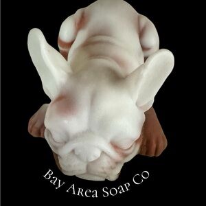 BOGO SUNDAY French Bulldog Puppy Soap Sculpted Goat Milk, Charcoal, Honey, Mango